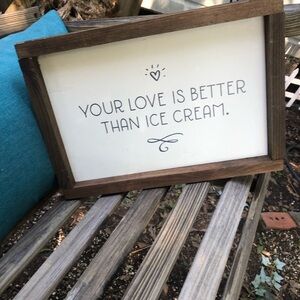 Rustic Brown and White Wall Sign - Love Quote